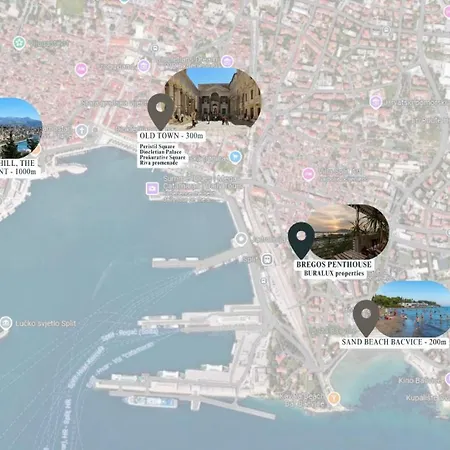 Bregos Superior - Unique Design 3-br - Unbelievable Panoramic View Of - Walking Distance From Unesco Palace And Bacvice - Free Parking - Buralux Apartman